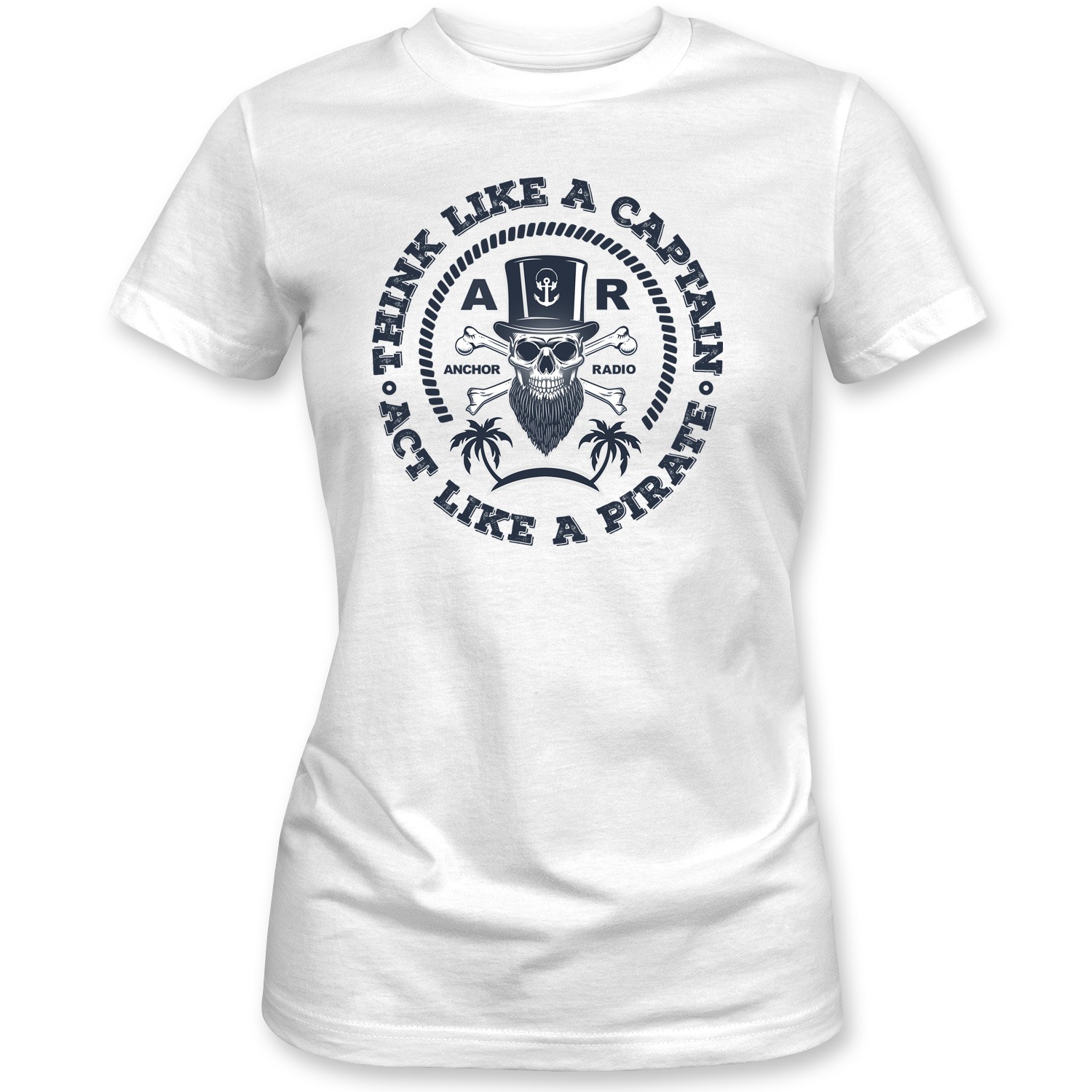 Anchor Radio Show Pirate Ladies Fitted Tee, The Troprock Shop