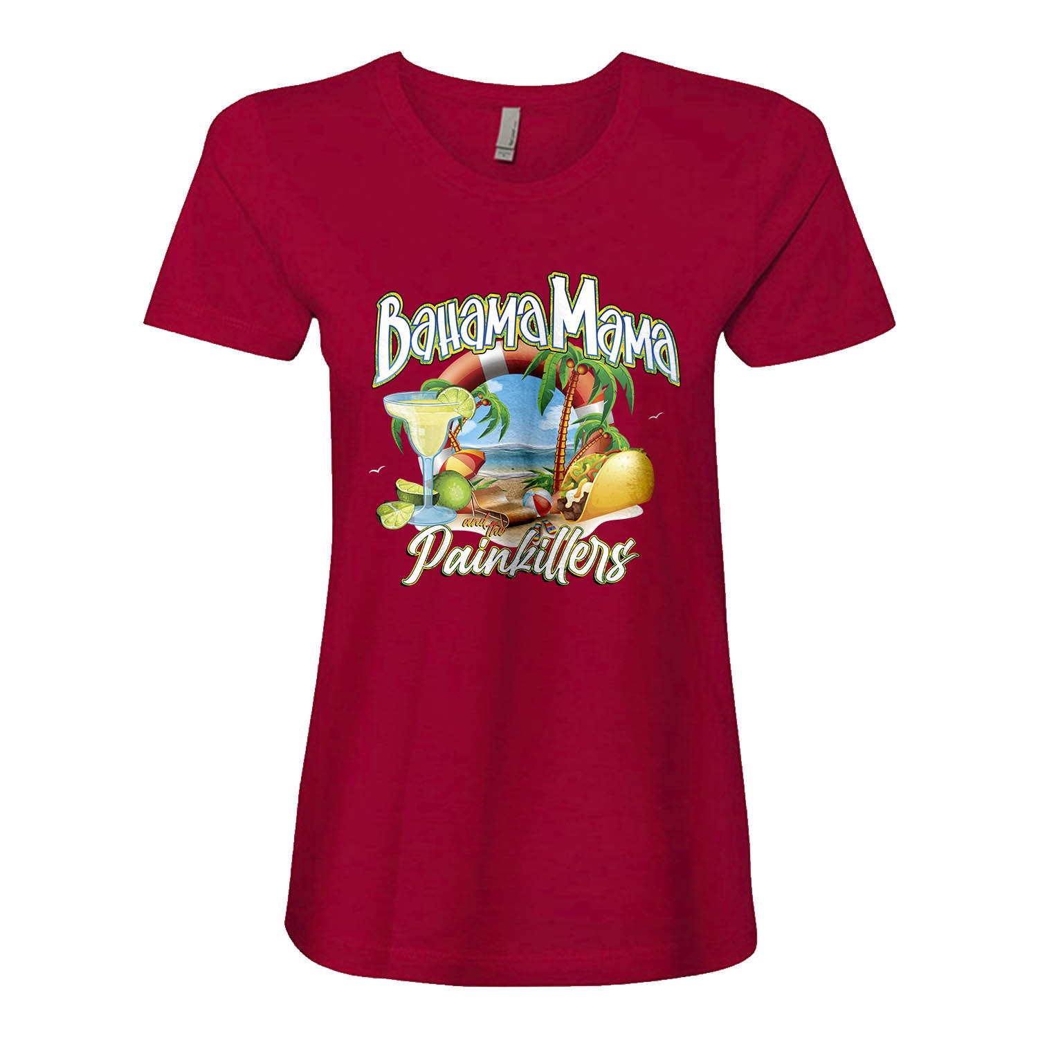 Bahama Mama and the Painkillers Double T Womens Fitted tee, The Troprock Shop