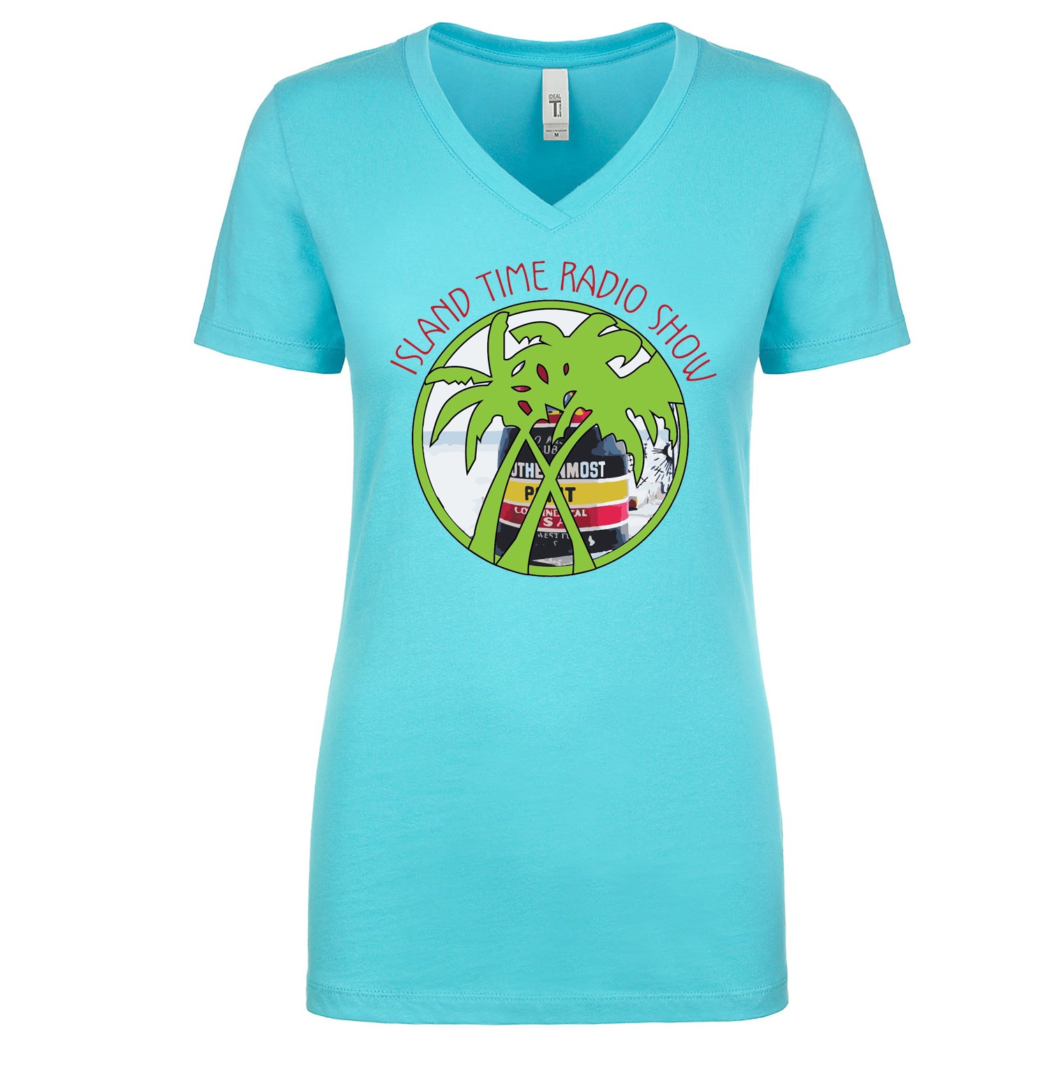 Island Time Radio Show Key West Logo Women&#8217;s Vneck, The Troprock Shop