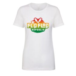 Flip Flop Republic Emerald Sunrise Women&#8217;s Fitted Tee, The Troprock Shop