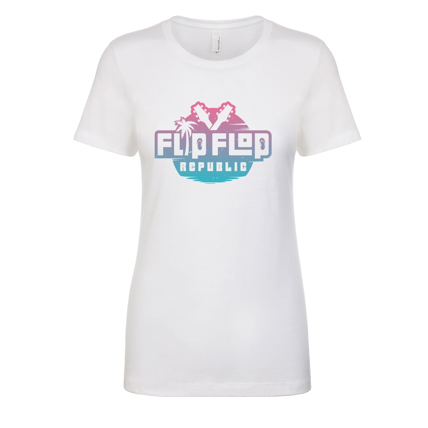 Flip Flop Republic Miami Vice Women&#8217;s Fitted Tee, The Troprock Shop