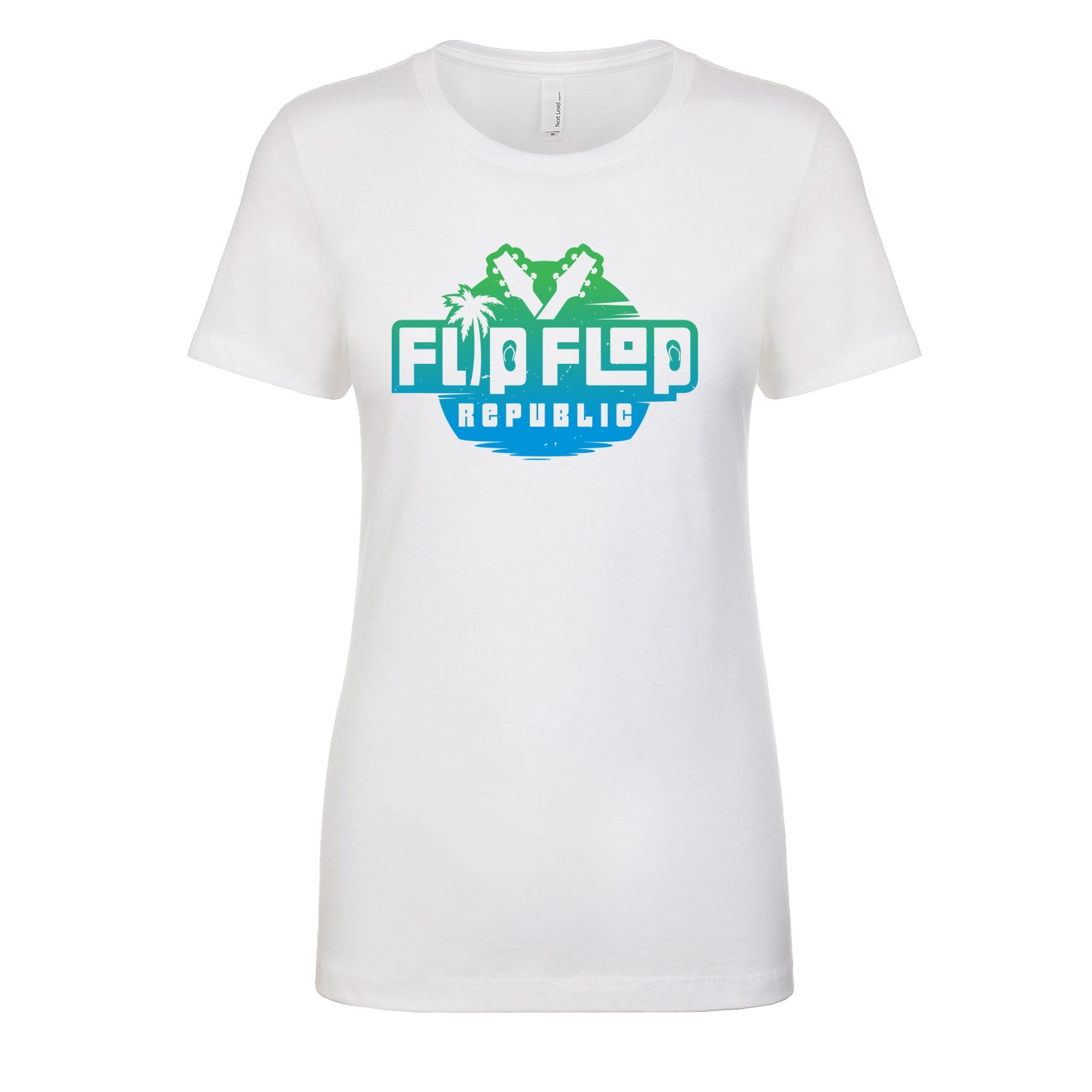 Flip Flop Republic Planet Earth Women&#8217;s Fitted Tee, The Troprock Shop