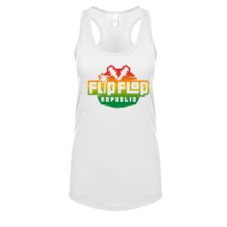 Flip Flop Republic Emerald Sunrise logo Women&#8217;s Racerback Tank, The Troprock Shop