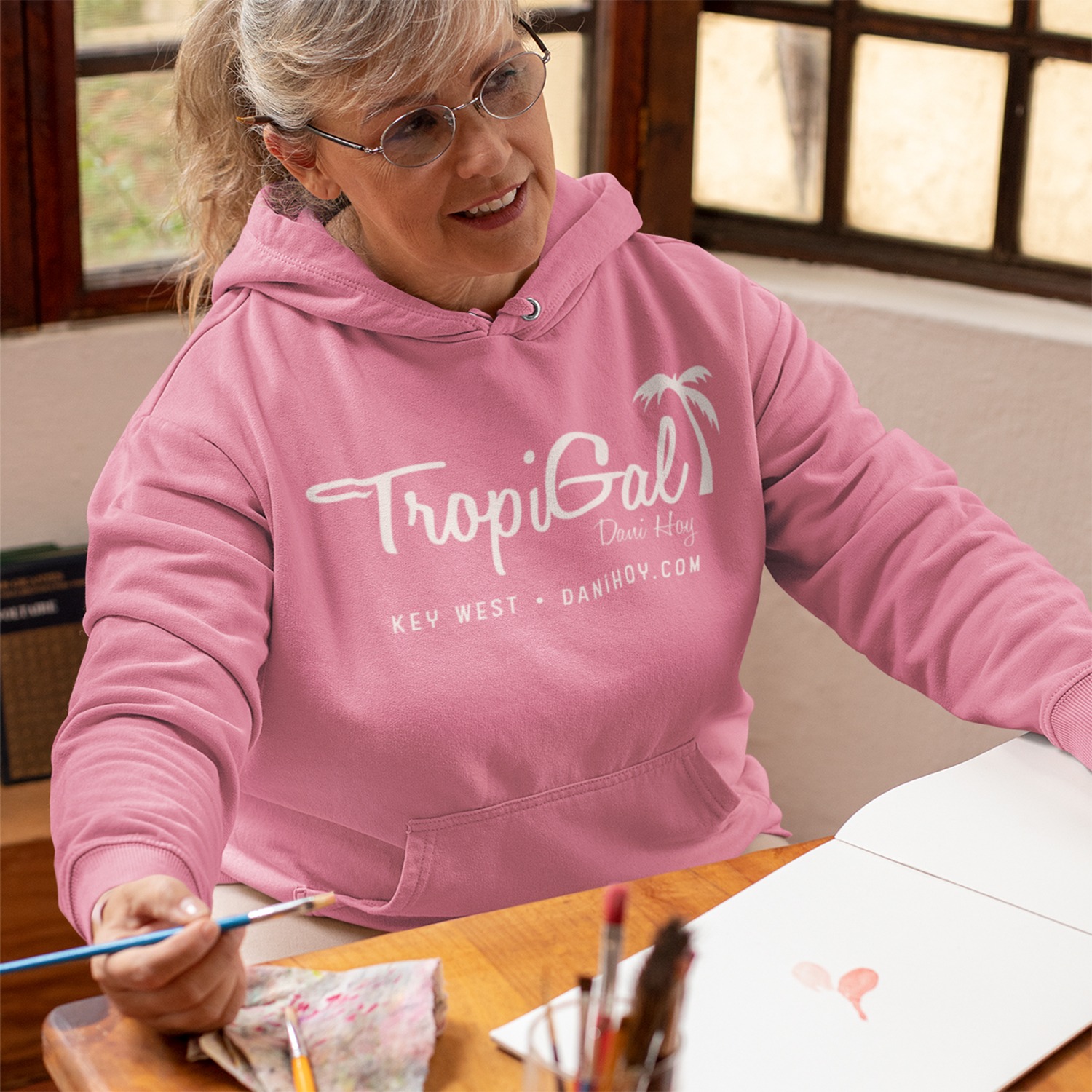 Dani Hoy Logo TropiGal Hooded Sweatshirt, The Troprock Shop